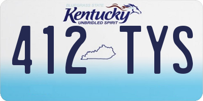 KY license plate 412TYS