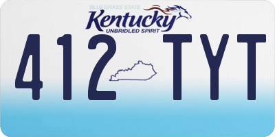 KY license plate 412TYT