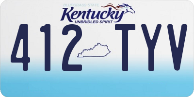 KY license plate 412TYV