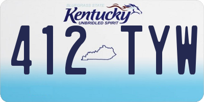 KY license plate 412TYW