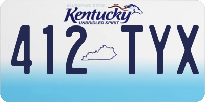 KY license plate 412TYX