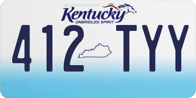 KY license plate 412TYY