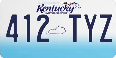 KY license plate 412TYZ