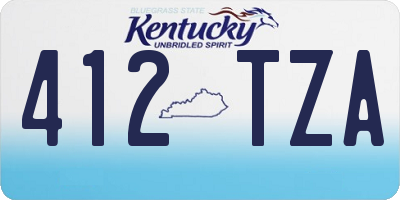 KY license plate 412TZA