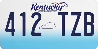 KY license plate 412TZB