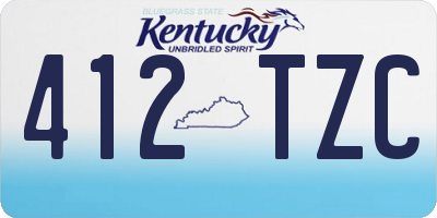 KY license plate 412TZC