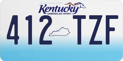 KY license plate 412TZF