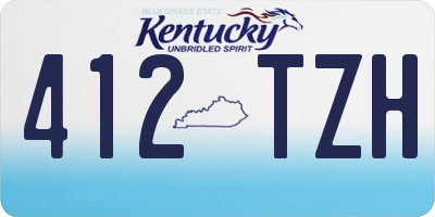 KY license plate 412TZH