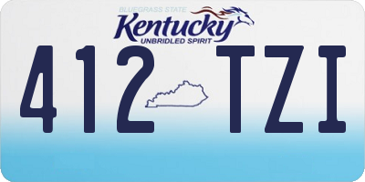 KY license plate 412TZI