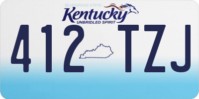 KY license plate 412TZJ