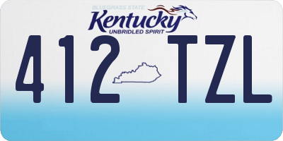 KY license plate 412TZL
