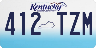 KY license plate 412TZM