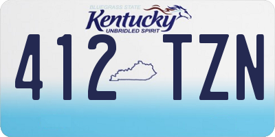 KY license plate 412TZN