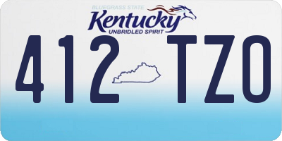 KY license plate 412TZO