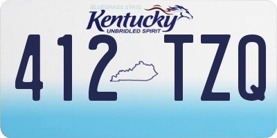 KY license plate 412TZQ