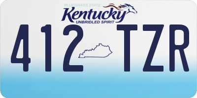 KY license plate 412TZR