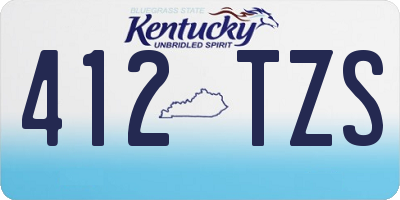 KY license plate 412TZS
