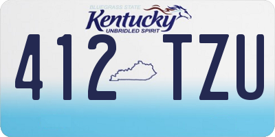 KY license plate 412TZU