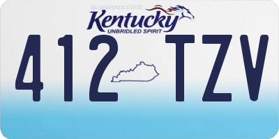 KY license plate 412TZV