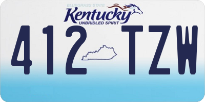 KY license plate 412TZW