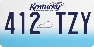 KY license plate 412TZY