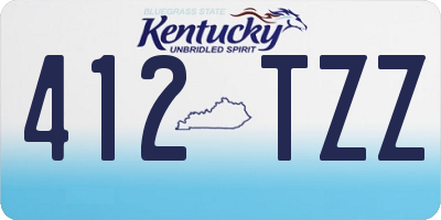 KY license plate 412TZZ