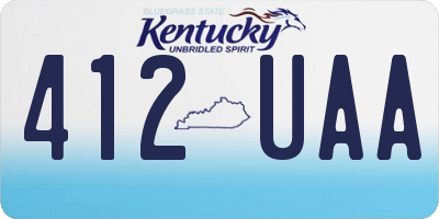 KY license plate 412UAA