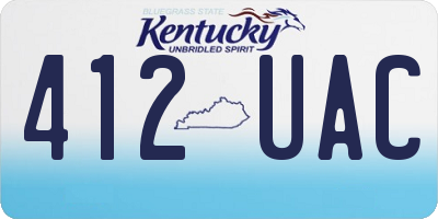 KY license plate 412UAC