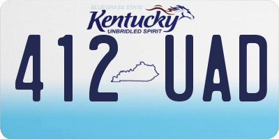 KY license plate 412UAD