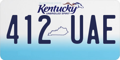 KY license plate 412UAE