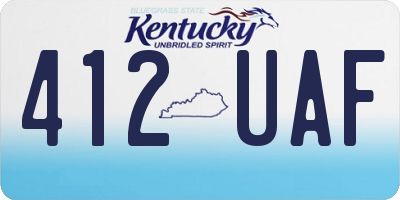 KY license plate 412UAF