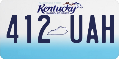 KY license plate 412UAH