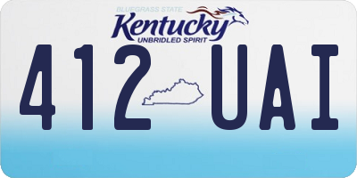 KY license plate 412UAI