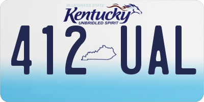 KY license plate 412UAL