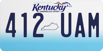 KY license plate 412UAM