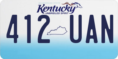 KY license plate 412UAN