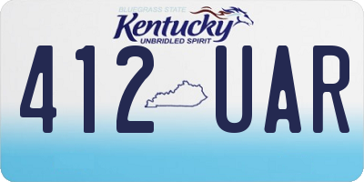 KY license plate 412UAR