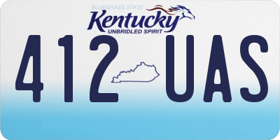 KY license plate 412UAS