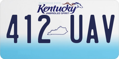 KY license plate 412UAV