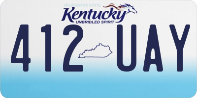 KY license plate 412UAY