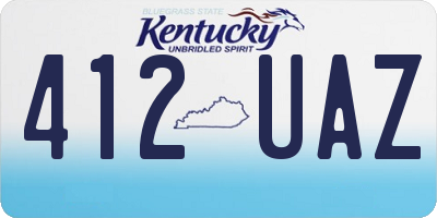 KY license plate 412UAZ