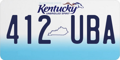 KY license plate 412UBA