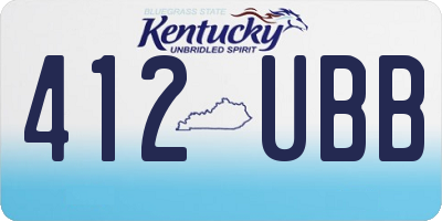 KY license plate 412UBB