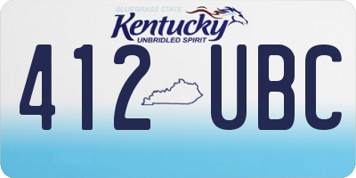 KY license plate 412UBC