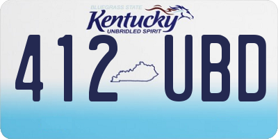 KY license plate 412UBD