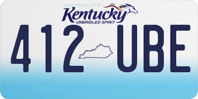 KY license plate 412UBE