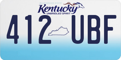 KY license plate 412UBF