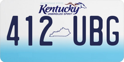 KY license plate 412UBG