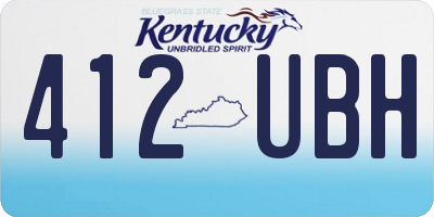 KY license plate 412UBH