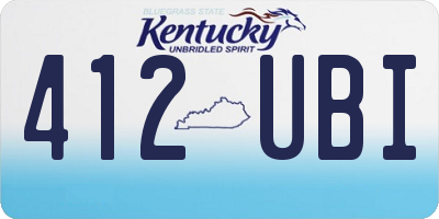 KY license plate 412UBI